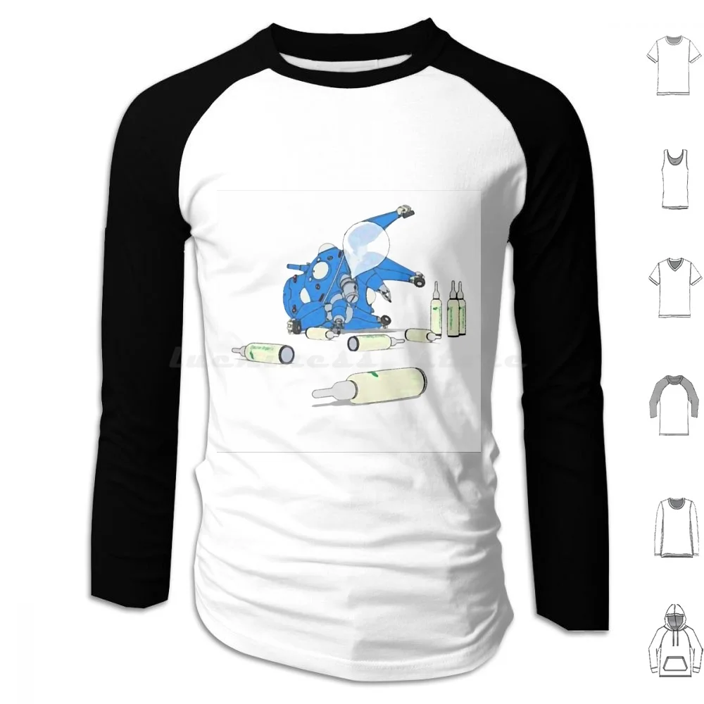 Sudadera con capucha Drunkonnaturalgas de algodón de manga larga Tachikoma Ghost In Shell Movie Stand Alone Complex Standalone Anime Manga