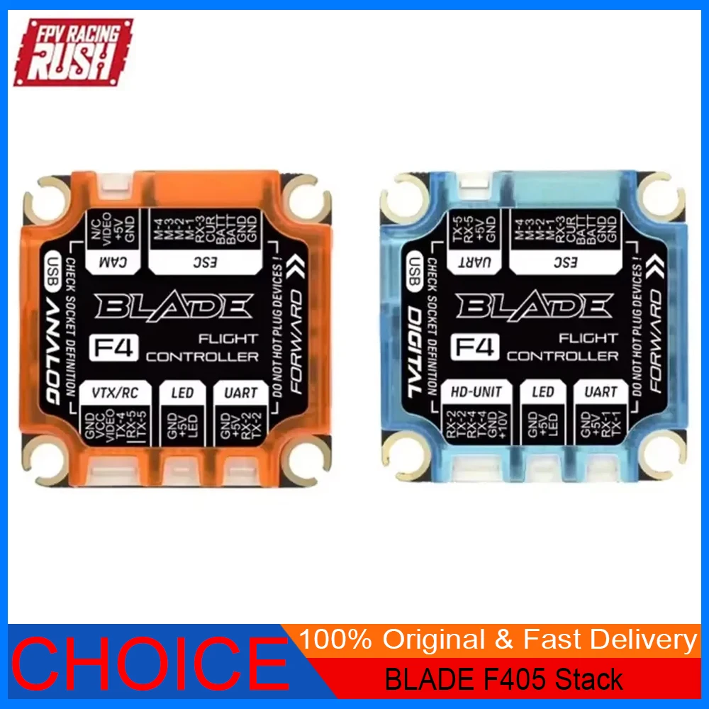 

RUSHFPV RUSH BLADE F405 Stack - F405 FC with 50A Sport F4 ESC 128K for FPV Freestyle Drone