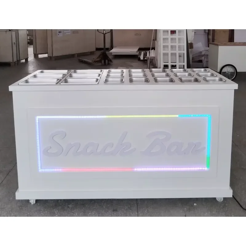 Modern White Collapsible Wooden Candy Cart for Wedding Parties Simple Style Snack Bar Display on Sale for Event Decorations