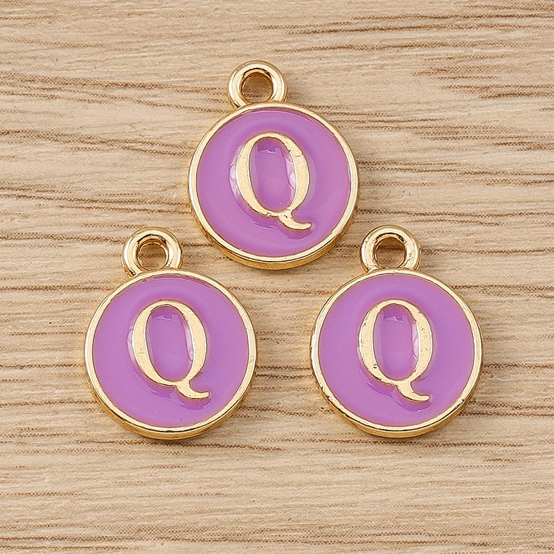 10 Stück 11 x 14 mm niedliche Emaille 26 A-Z Alphabet Buchstaben Charms Anhänger für Schmuckherstellung Ohrringe Halsketten DIY Bastelzubehör – Detail 19