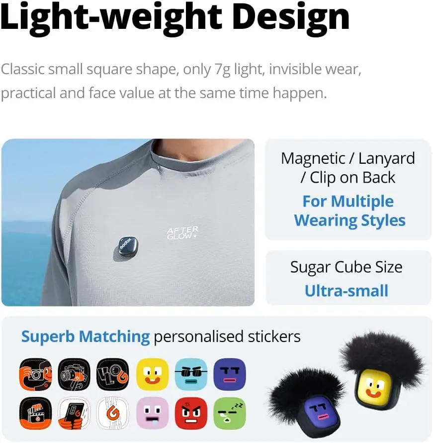 ميكروفون GODOX Cube-OP3 اللاسلكي Lavalier لـ DJI Osmo Pocket 3، إلغاء الضوضاء، عمر البطارية 10H، ميكروفون لاسلكي صغير للكاميرا