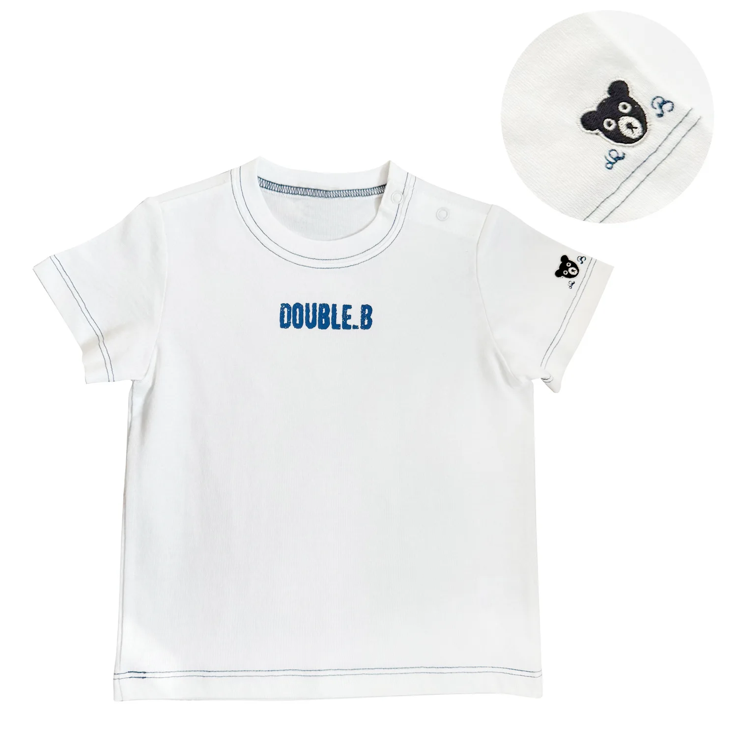 

Black Bear White Boy Girl T-shirt with a Stylish Style new Summer 25 all-cotton short-sleeved T-shirt for both boys and girls