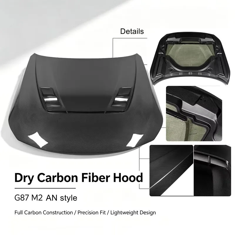 G87 M2 Hood ANStyle Prepreg Dry Carbon Front Bonnet Hood for BMW G87 M2 2022+