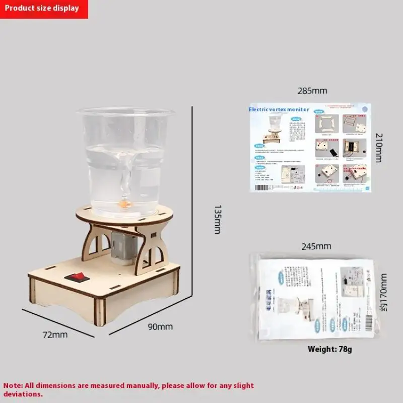 Fun & Educational: DIY Electric Water Tornado Maker with Wooden Puzzle