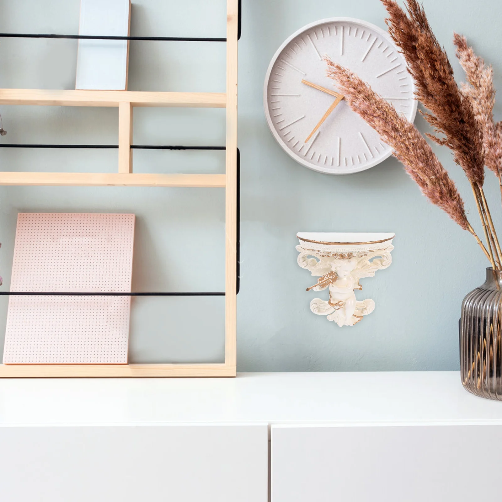 

1pcs European Style Angel Wall Mount Shelf 3D Resin Wall Art For Home Decor Living Room Bedroom Door Frame Ornate Sculpture