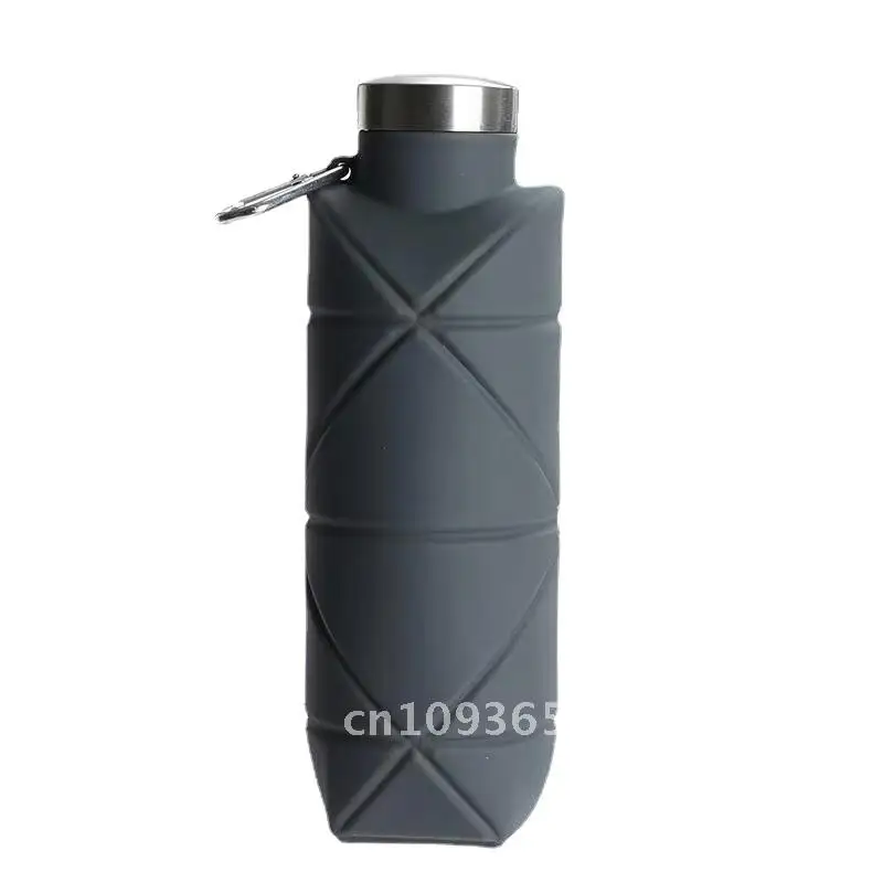 

Silicone Folding Diamond Water Cup Outdoor Portable Sports Water Cup Steel Lid Retractable Cup Creative Drop-resistant Water Ket