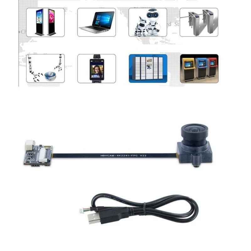 652F Mini 8MP USB2.0 Camera Module Versatile Use,3840x2160 MJPEG with 50cm 5P1.0MM USB Cable Wide Field of View 95°/ 125°