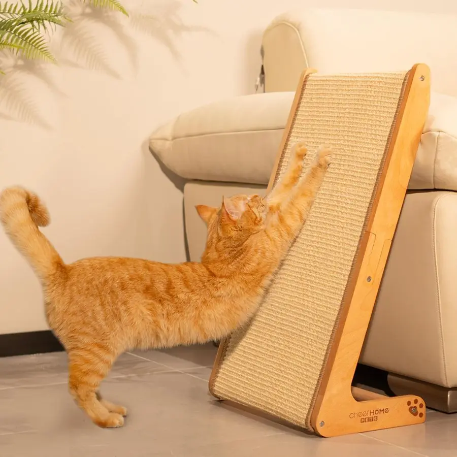 

Деревянная L-образная когтеточка-рампа PETS из сизаля для кошек, 24,8 дюйма, вертикальная, для лазания, для домашних кошек