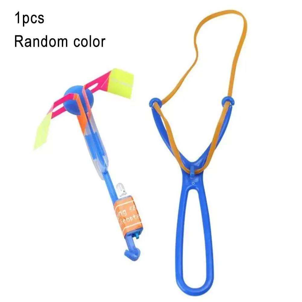 10Pcs Funny Luminous Slingshot Flying Arrow LED Light Up Flashing Dragonfly Glow For Kids Party Toys Gift Color Random