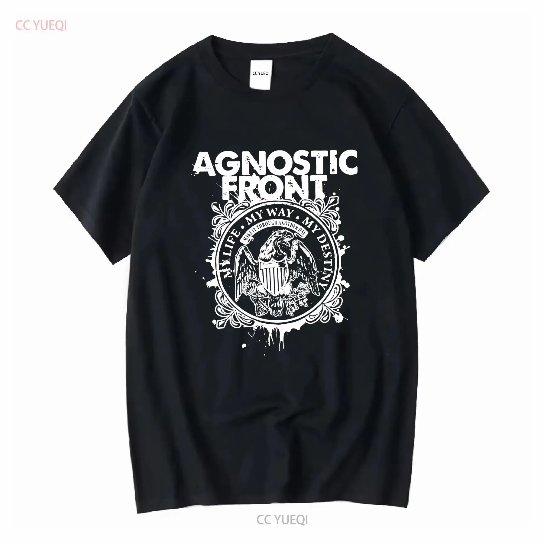 

HOT VTG Agnostic Front Band Black Short T Shirt Full Size S_4XL vintage Washed Versatile Casual Top For Everyday Wear fashion