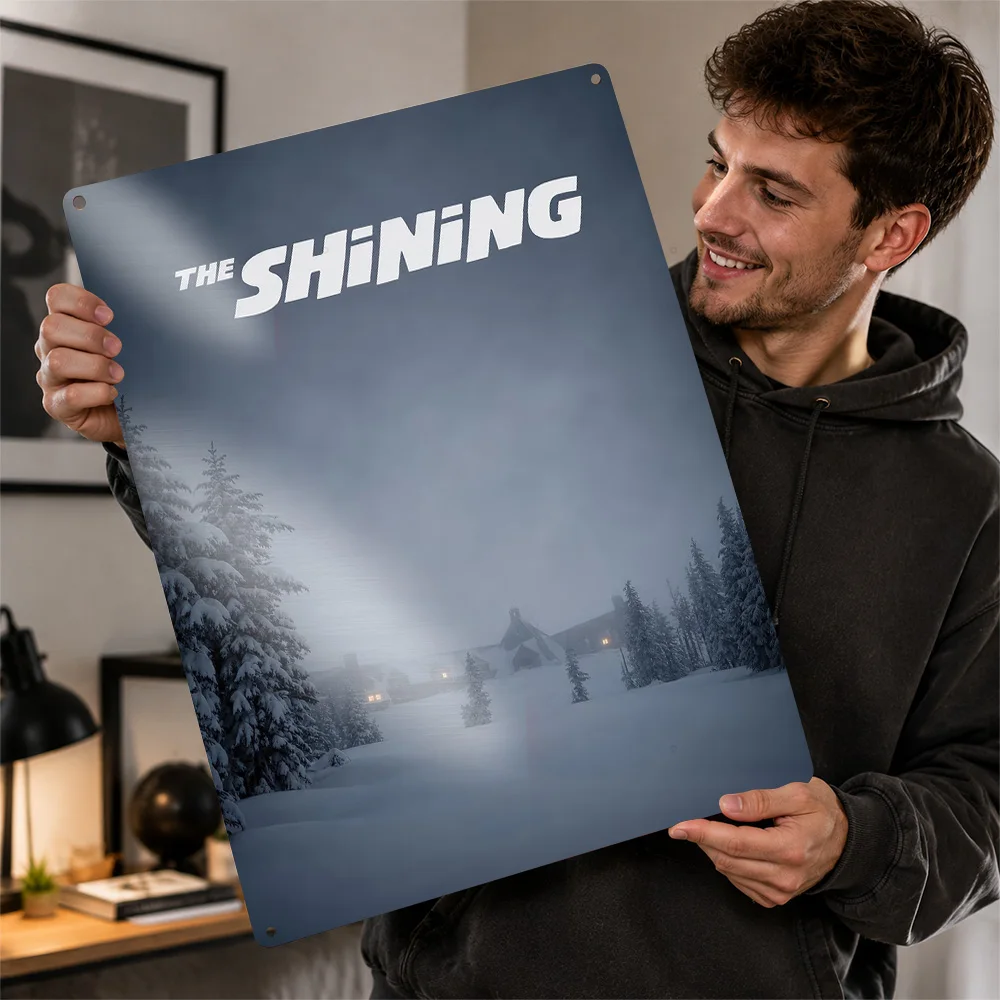 The Shining Overlook Hotel Metal Poster Cinema Wall Art Personalized Vintage Tinplate Sign for Home Theater Movie Room Man Cave