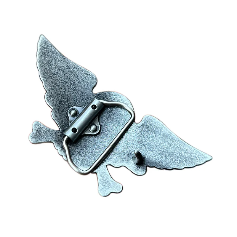 Hebilla de cinturón con ala de calavera estilo occidental