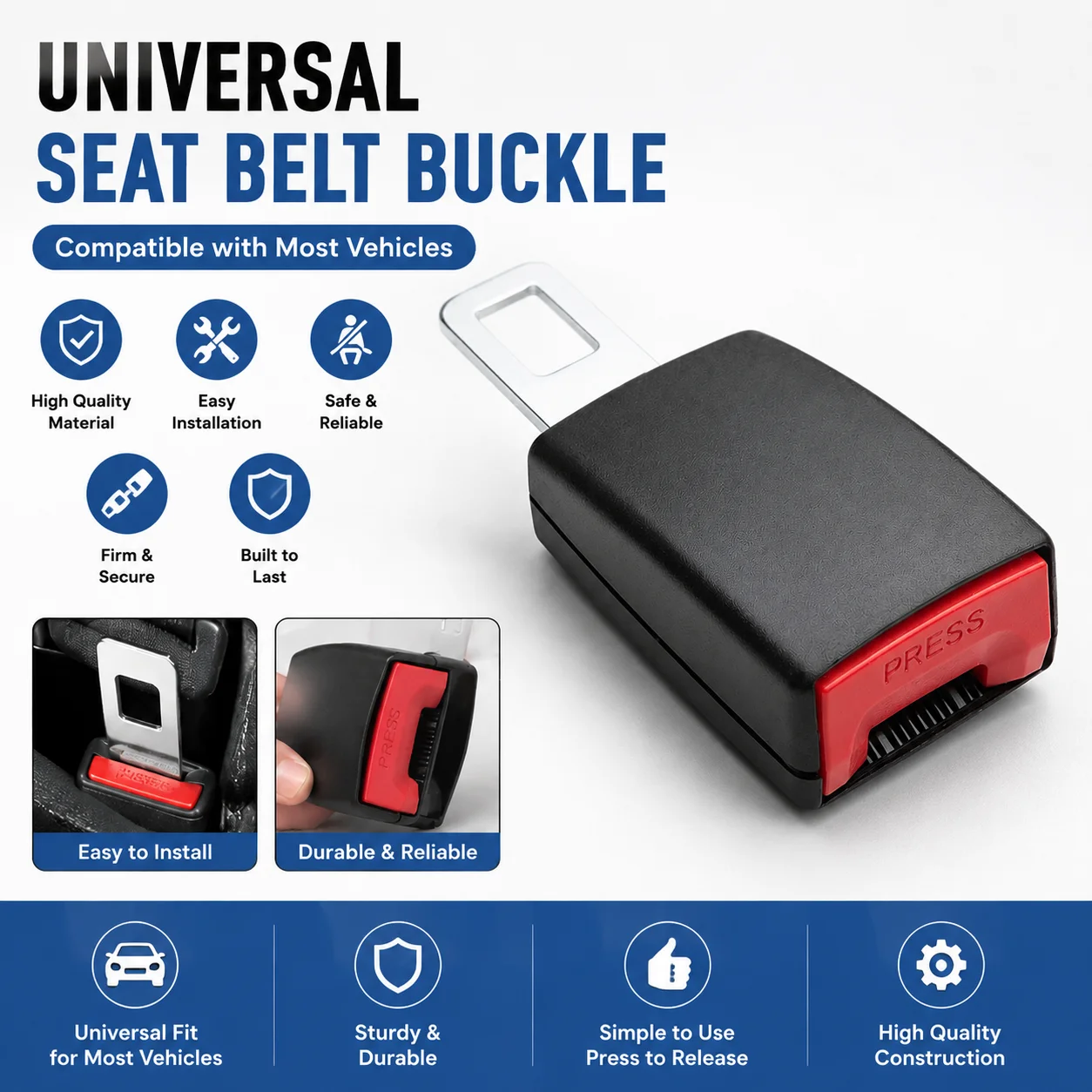 

Car Safety Belt Extender Car Seat Belt Clip Extender Safety Seatbelt Lock Buckle Plug Thick Insert Socket Extender Safety Buckle