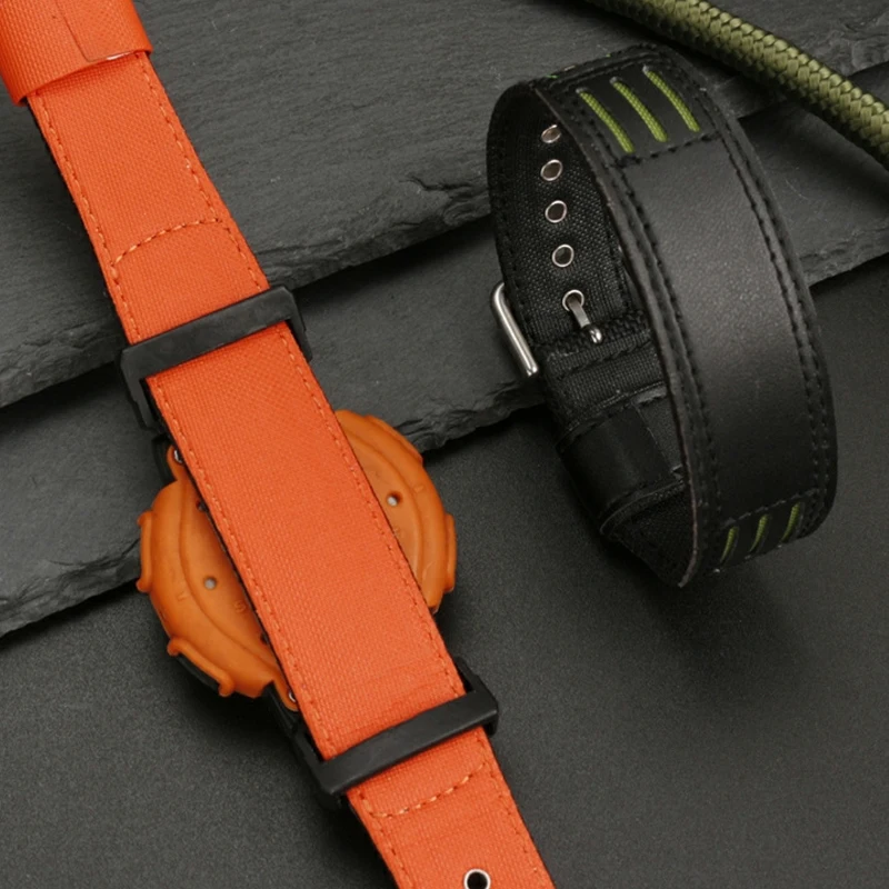 23mm Canvas Watch Strap With Adapter  for Casio PRG-510/110/130 PRW-5100G Integrated Nylon Accessory Bracelet