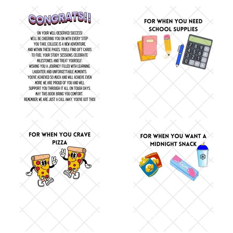 College Survival Card หนังสือกระดาษการ์ด Keeper หนังสือ High School Graduation Survival หนังสือสําหรับนักเรียนวันเกิด Keepsake