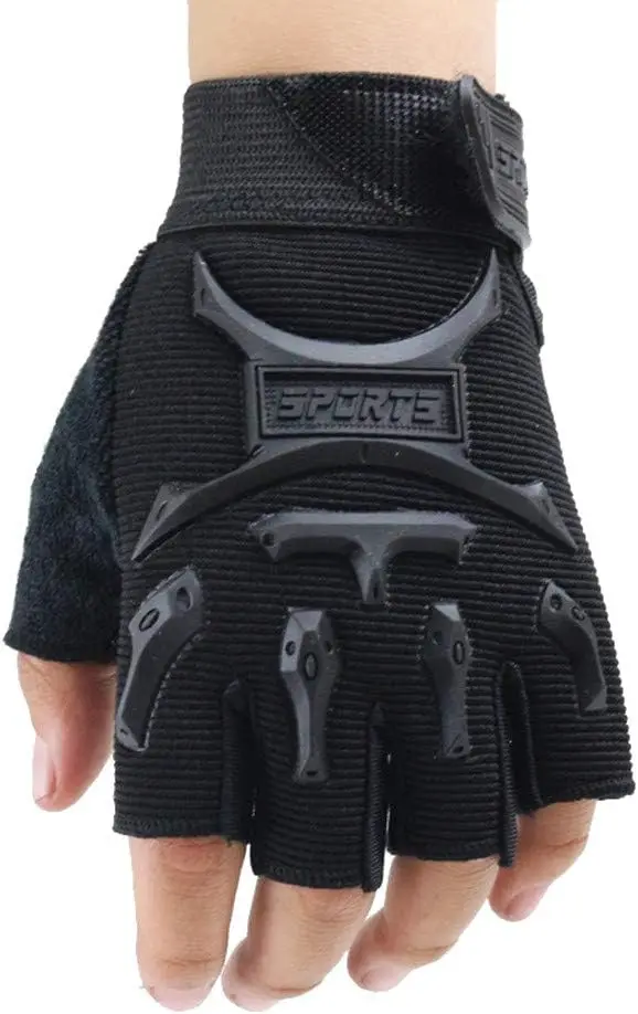 

Long Keeper 4-9 Y Kids Half Finger Gloves Anti-slip Sport Tactical Mittens for Boys Girls