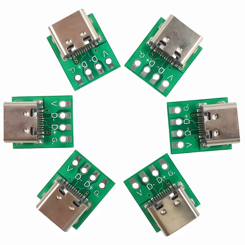 10Pcs/5Pcs USB 3.1 Type C Connector 16 Pin Test PCB Board Adapter 16P Connector Socket For Data Line Wire Cable Transfer