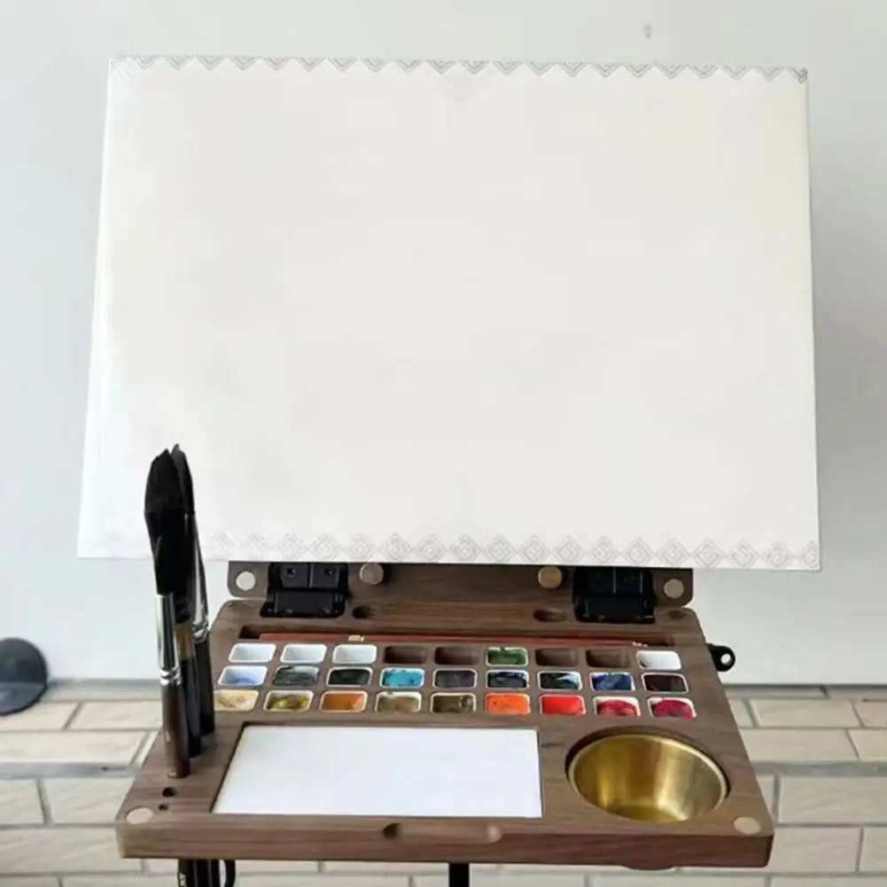 Portable Multi-functional Wooden Watercolor Box Students Travel Sketch Painting Palette Gouache/Oil Painting Box Art Supplies