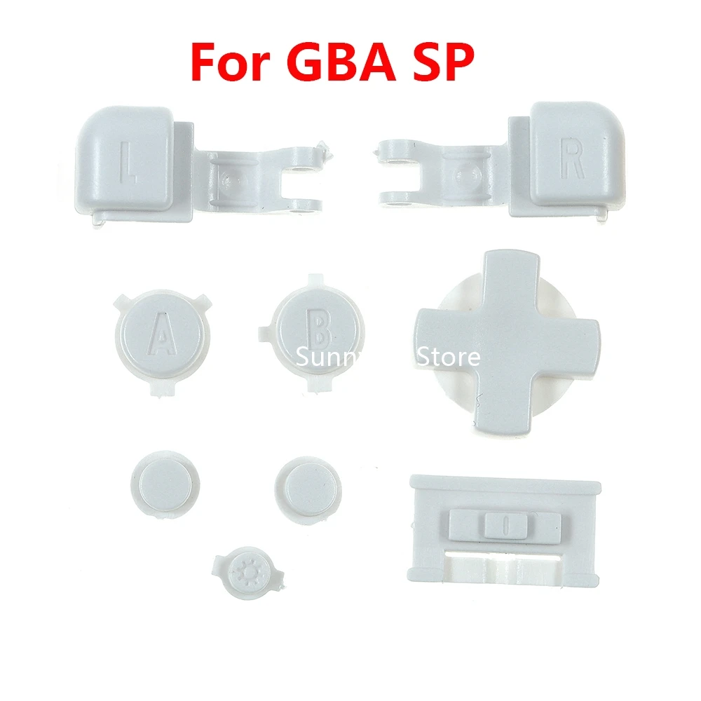 مجموعة واحدة من الأزرار البلاستيكية الكاملة لـ GBA SP A B اختر تشغيل وإيقاف تشغيل أزرار L R D وسادة شفافة