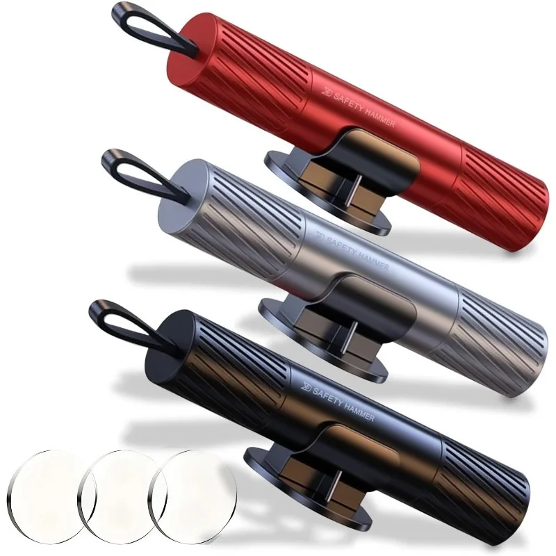 2 In 1 Car Safety Hammer Window Breaker Seatbelt Cutter Emergency Escape Tool with Test Glass for Land Underwater