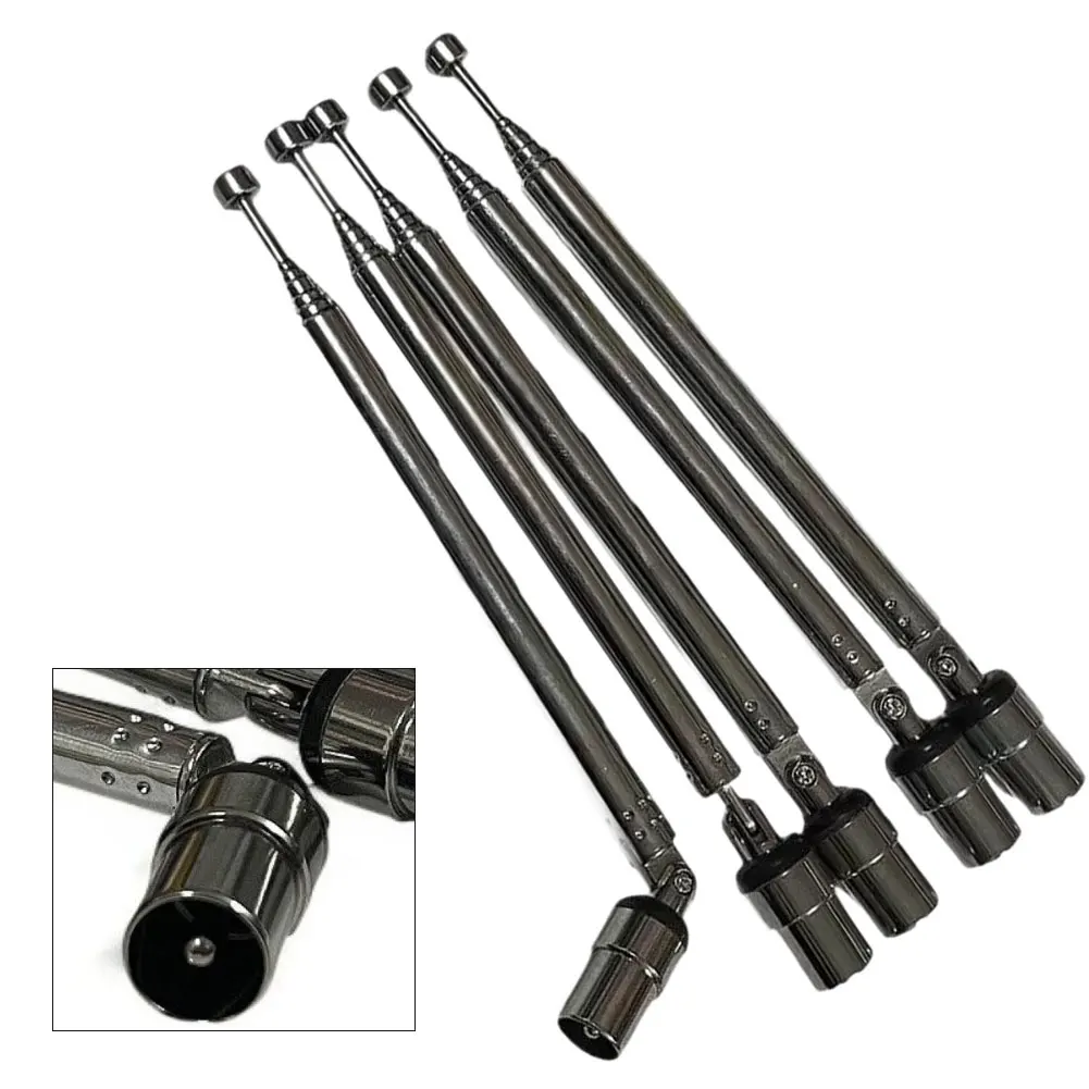 5Piece Telescopic Antenna Set Compatible with Ground Wave Radios and Digital For TVs to Improve Signal Reception