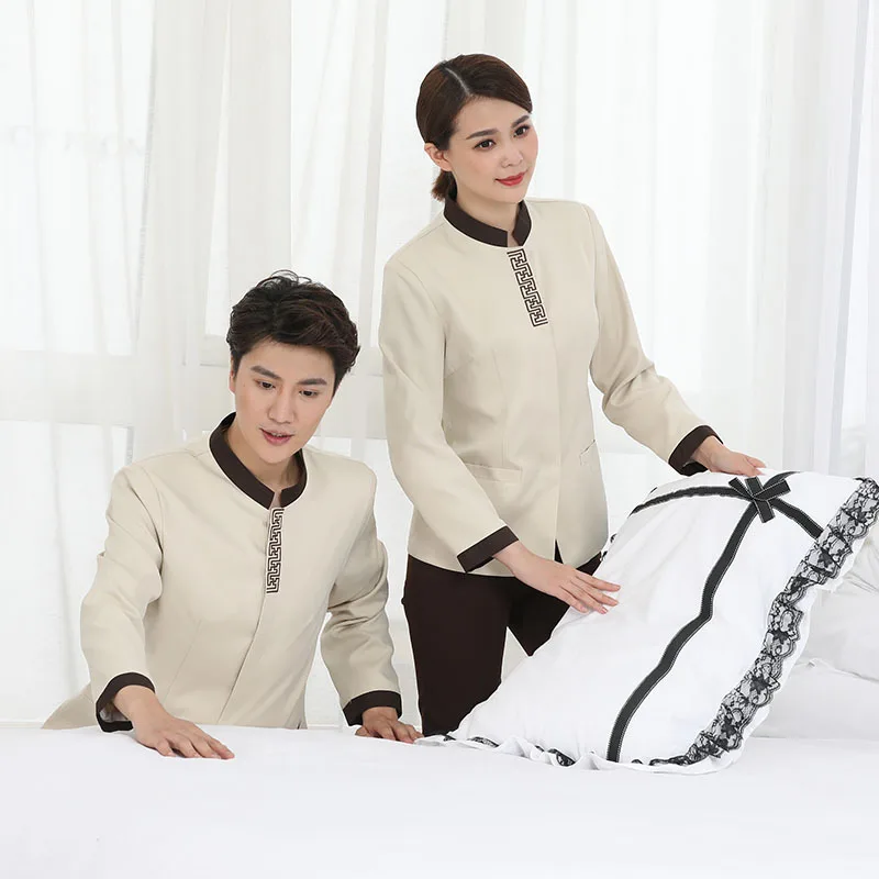 Cleaning Work Uniform for Women Property Hotel Room Cleaner Auntie GuesthousePABreathable Waiter Long Sleeve Autumn Winter Outfi