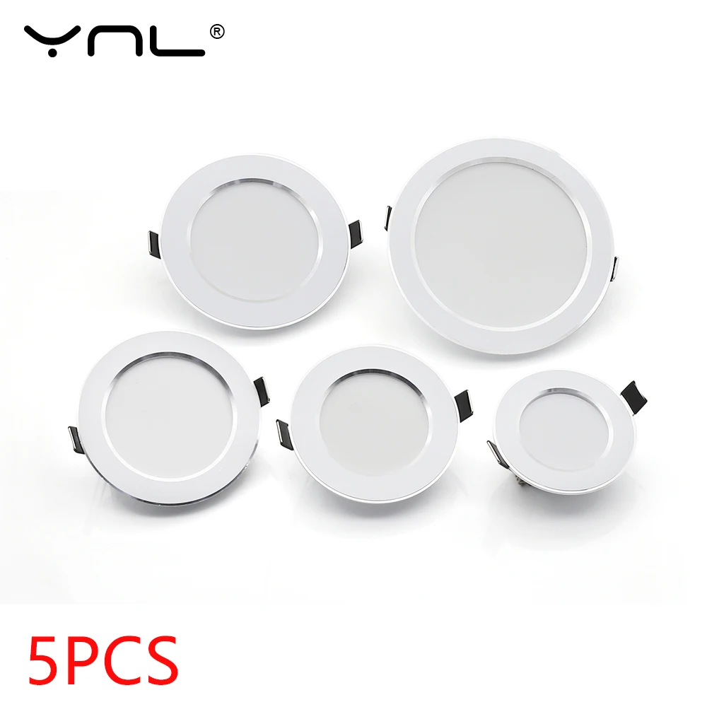 

5Pcs/lot LED Downlight AC 220V 7W 9W 12W 15W 18W Recessed Ceiling Lamp Spot Lamp Down Light Kitchen Living Room LED Spot Light