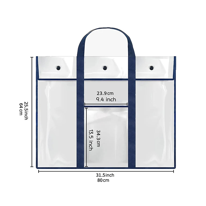 Back Handle Drawing Board Bag Large Poster Storage Bag Large PVC Transparent Document Storage Bag Works Whiteboard Bag