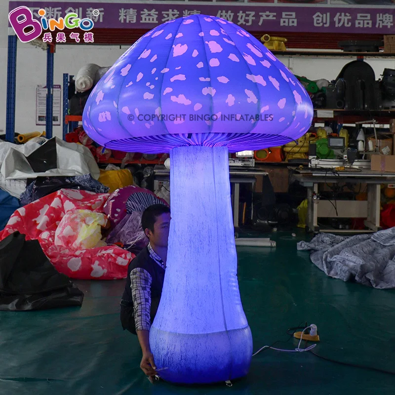 Customized 3mH(9.8Ft) Inflatable Colorful Mushroom Balloon With Lighting For Show/Stage/Yard Decorations