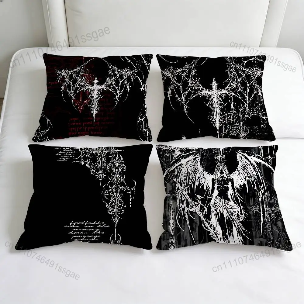 

Gothic Cyber Sigil Cross Decorative Square Pillow Cover Modern Cushion Case for Living Room Bedroom