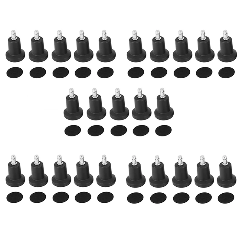 High Profile Bell Glides Replacement For Office Chair Without Wheels & Bar Stool, Fixed Stationary Caster Glide, 25-Pack