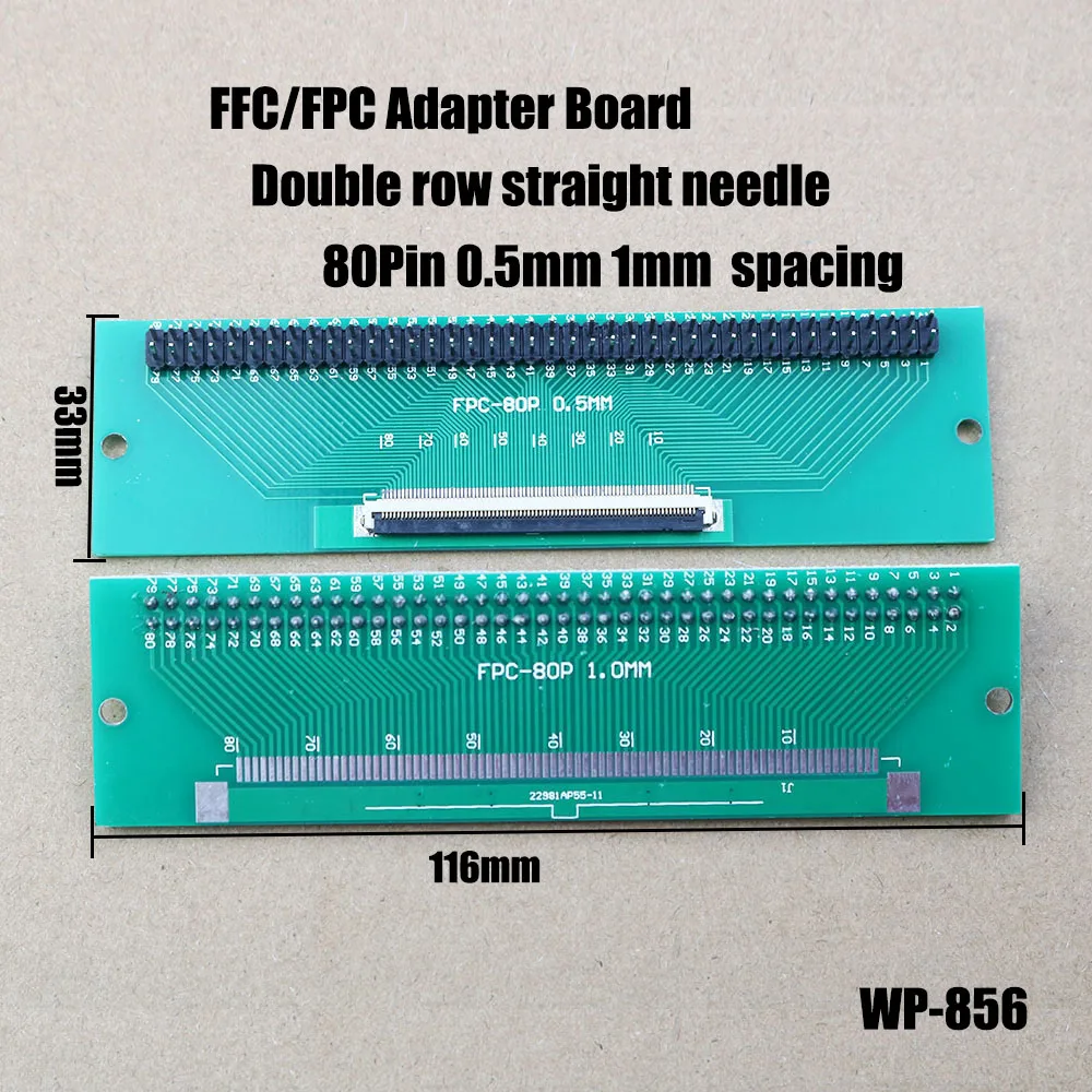 1PCS FPC/FFC Flexible Cable Adapter Board Double-Sided 0.5mm To Straight 2.54mm 6P/8P/10P/12P/20P/24P/26P/30P/40P/60P/80P WP-856