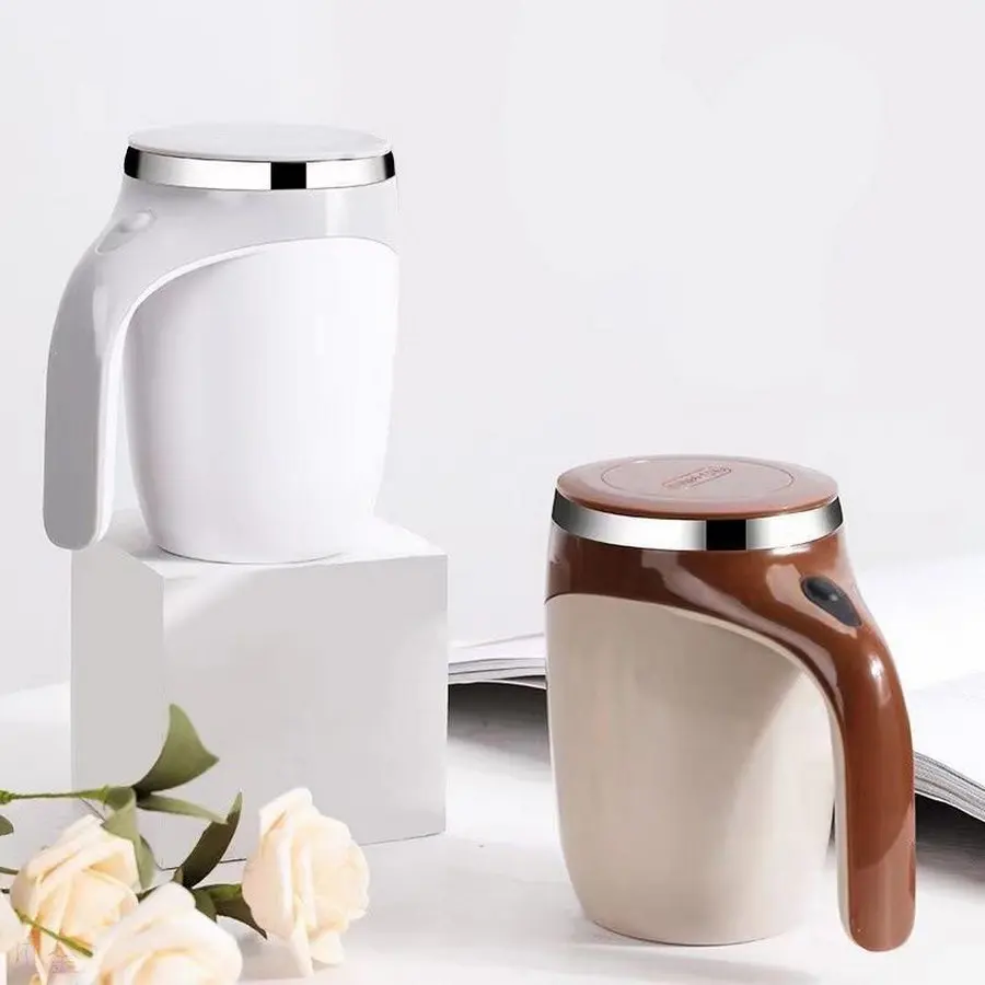 1 380 ml automatischer Rührkaffeetasse, tragbarer Proteinpulverbecher, Lazy Water Cup, elektrischer Edelstahlbecher, AAA-Batterietyp