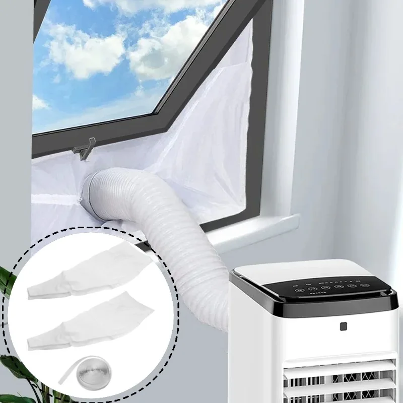 Portable AC Window Seal Cloth Energy Saving Air Conditioner Exhaust Hose Seal Kit Heat Insulation Dustproof Window Vent Cover
