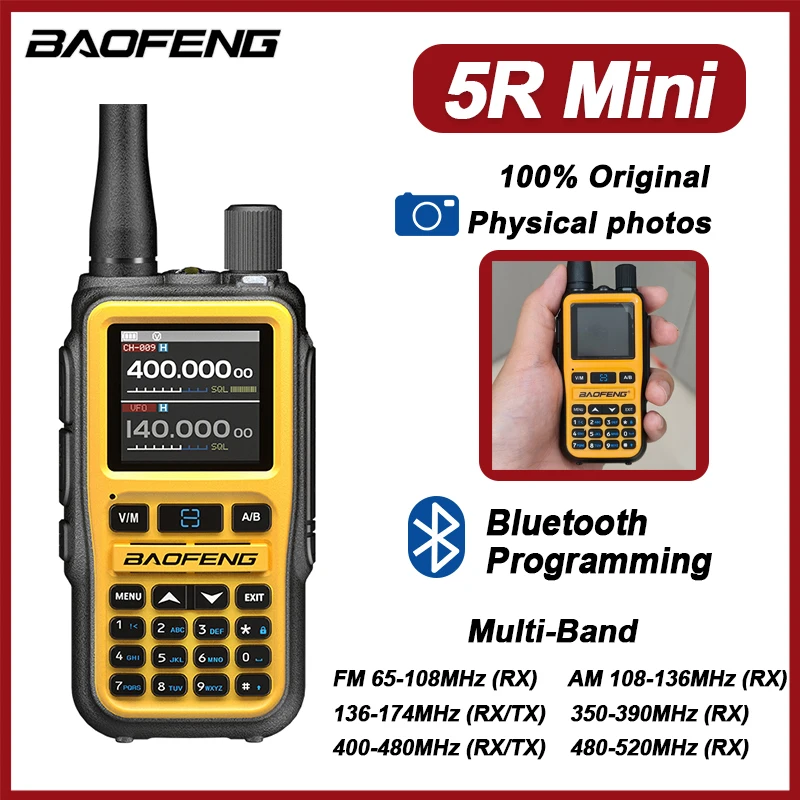 宝峰uv-5rミニ無線機-bluetoothプログラミング周波数調整-type-c-多色対応-デュアルptt-am-fm-キャンプ用ハム-2ウェイ無線機