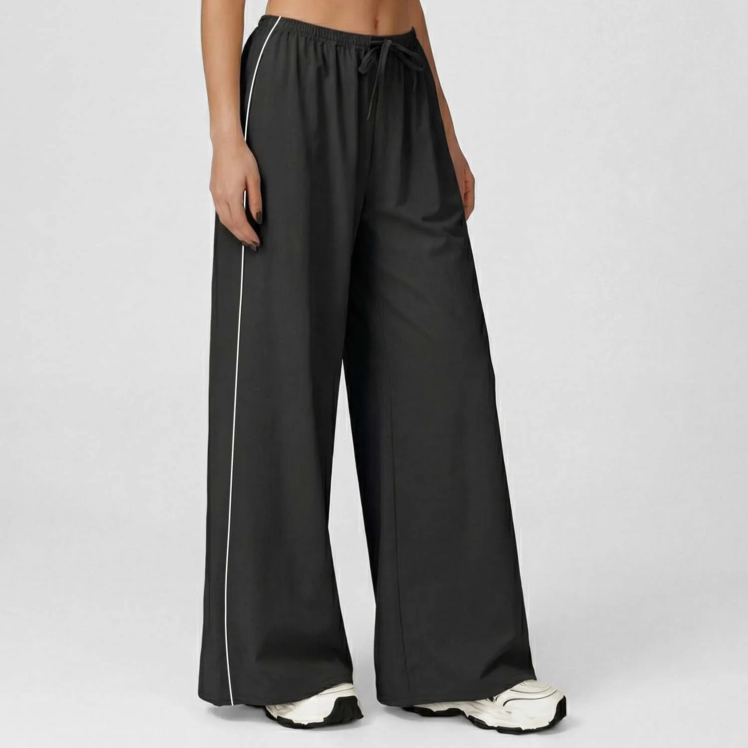 

Women's Pocket Yoga Pants Casual Running Sports Waterproof Breathable Drawstring Drawstring Wide Leg Pants