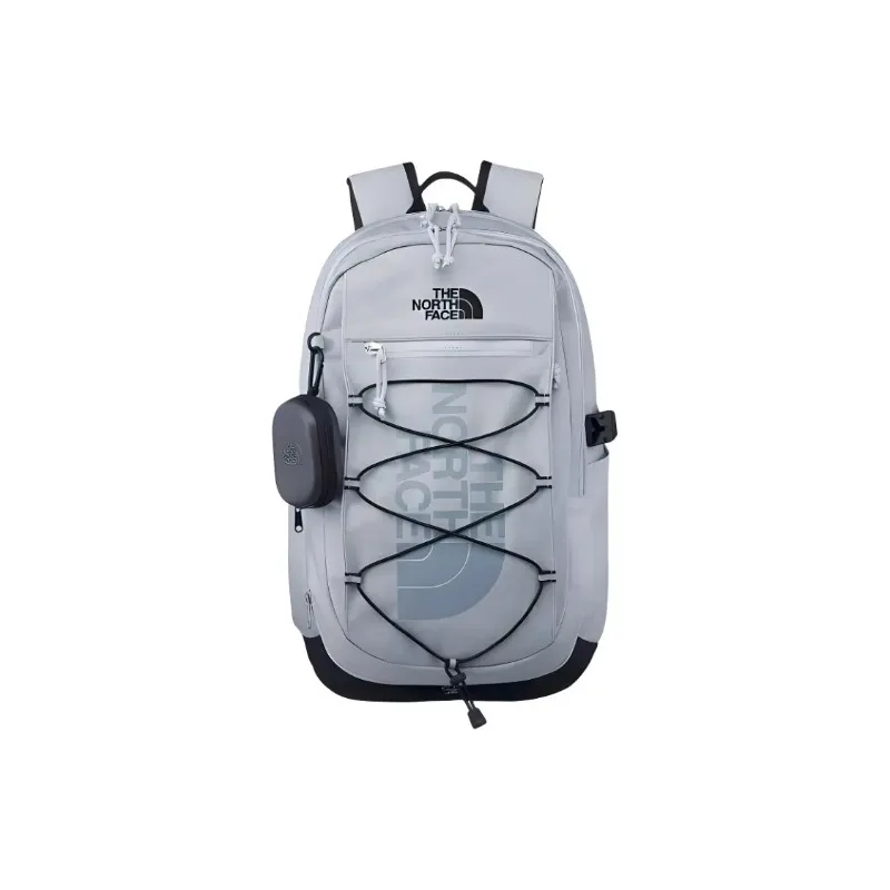 The North Face 30L Nylon Backpack Zipper Closure Casual Sports Outdoor Bag Grey For Men