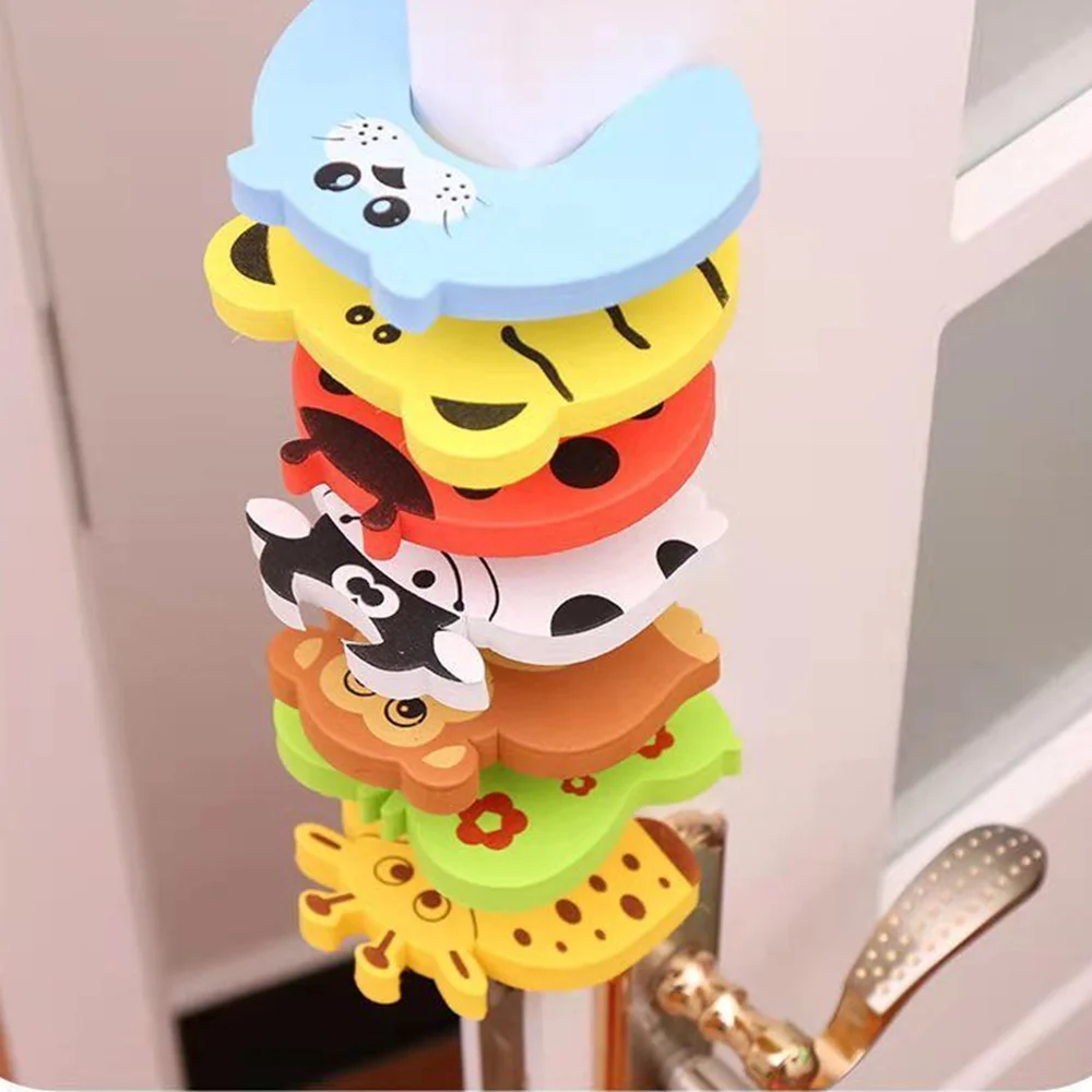 2/5 個ベビー安全 EVA ドアストッパー抗ピンチフィンガーガードかわいい動物デザインチャイルドロックプロテクター家具新生児ケア用