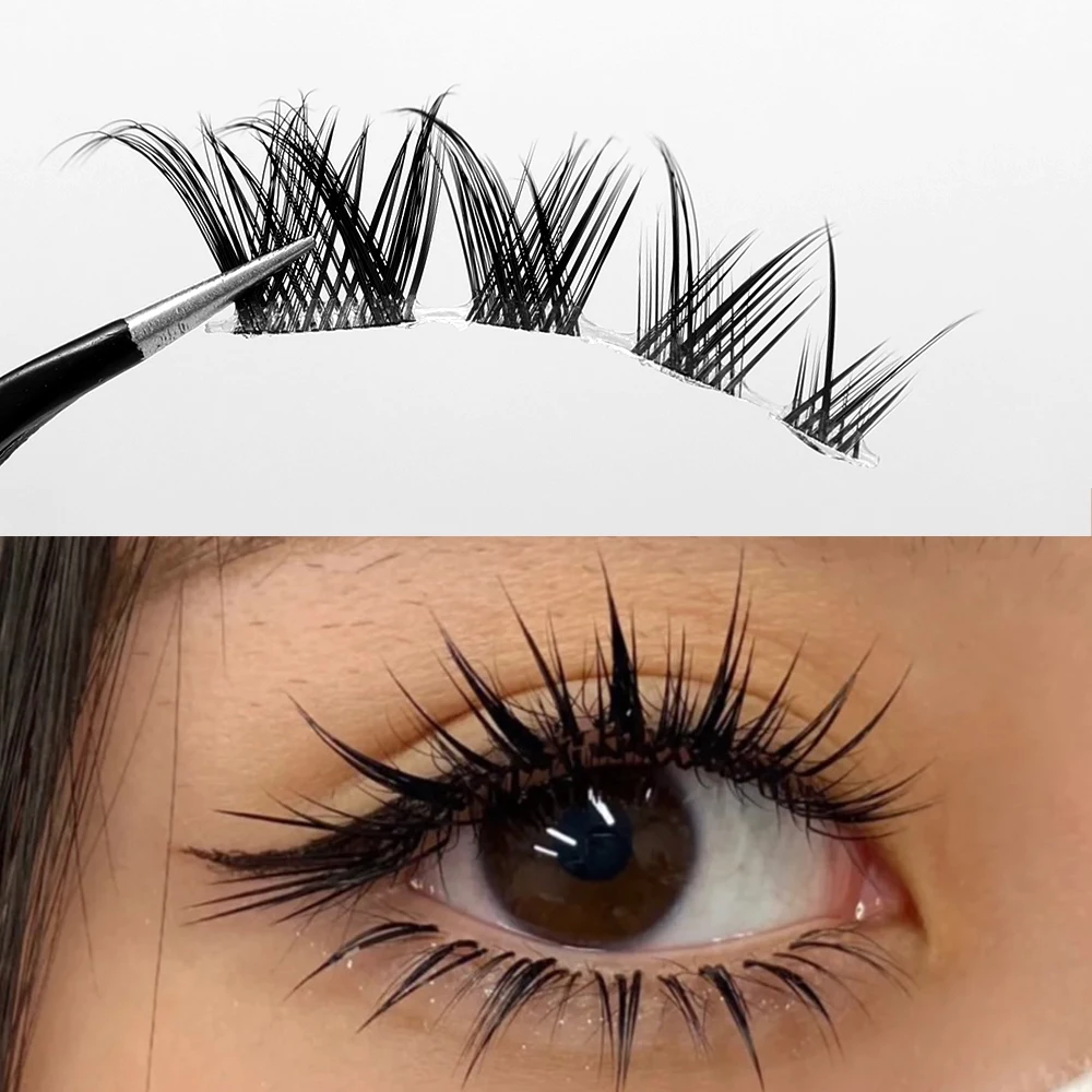 Cat Eye Lashes 5/10 Pairs Faux Mink Eyelashes Natural Look Fluffy Soft Cross Wispy Full Strip Lashes Eyelash Extension Cosmetics