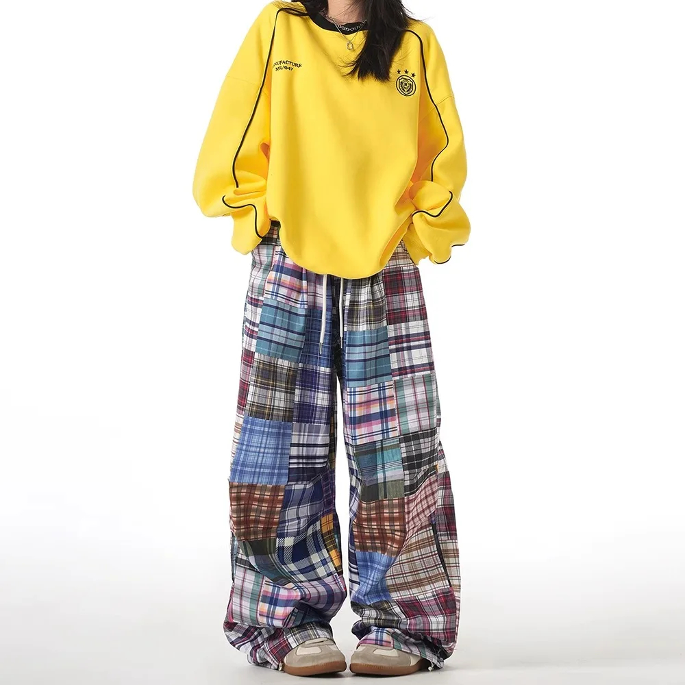 Women\'s Plaid Pants Harajuku Streetwear Y2k Retro Sweatpants 2000s Trashy 90s Aesthetic Vintage Trousers Fashion Casual Clothes