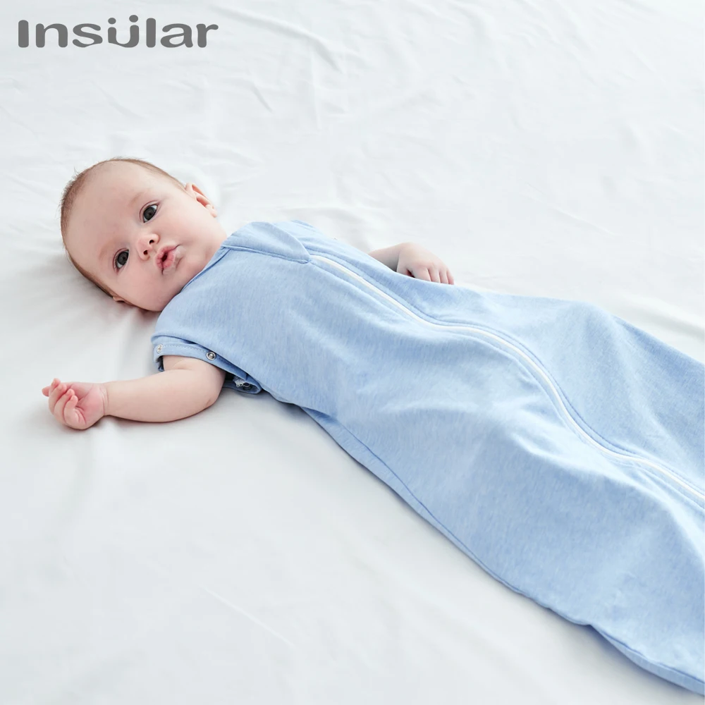 Newborn Baby Swaddle Sleeping Bag Raised Hand Anti-shock Swaddle Blanket Double Zipper Sleepsacks Newborn Baby Cotton Sleepwear