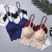 Summer Sexy Lingerie Lace Floral Bralette Bra Tank Camis Underwear Lace Bra Crop Tops Brassie Soft Topre for women