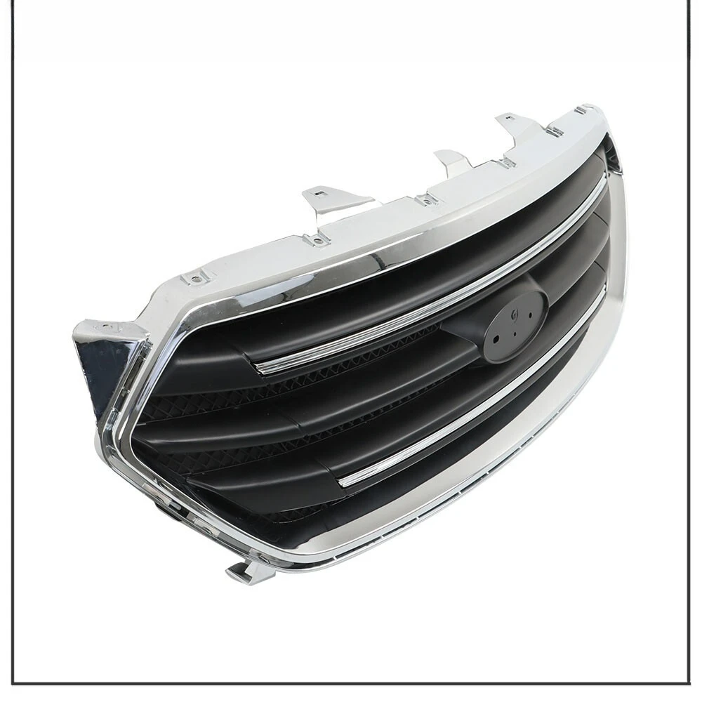 Matte Black Front Upper Grille For Ford Taurus 2013-2019 W/Chrome Trim Assembly