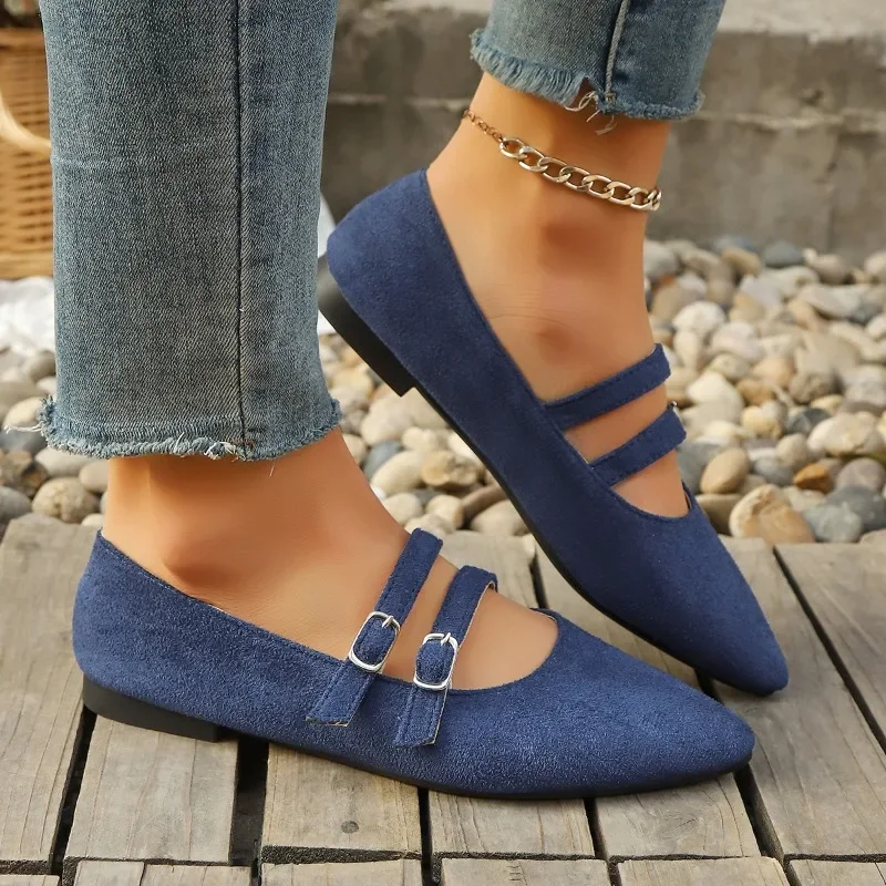 أنيقة الباليه الشقق النساء الخريف الضحلة أشار تو المتسكعون عادية مشبك ليوبارد ماري جين حذاء مسطح النساء Zapatos De Mujer