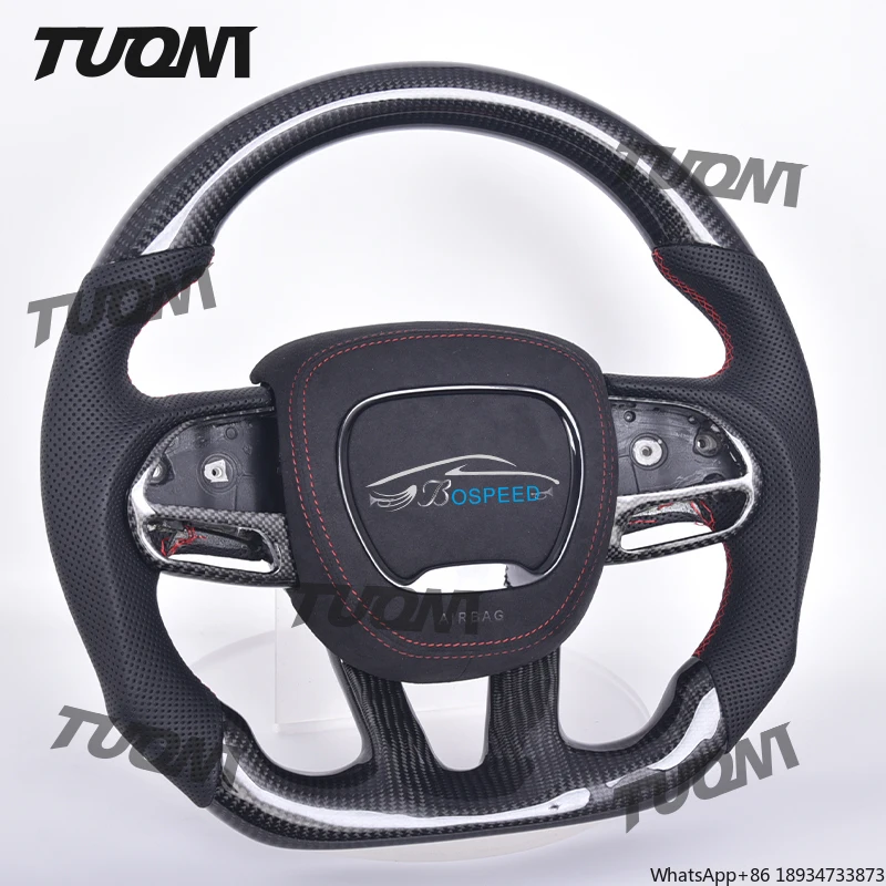 Custom Racing Car Carbon Fiber Steering Wheel For Dodge Charger SRT Challenger