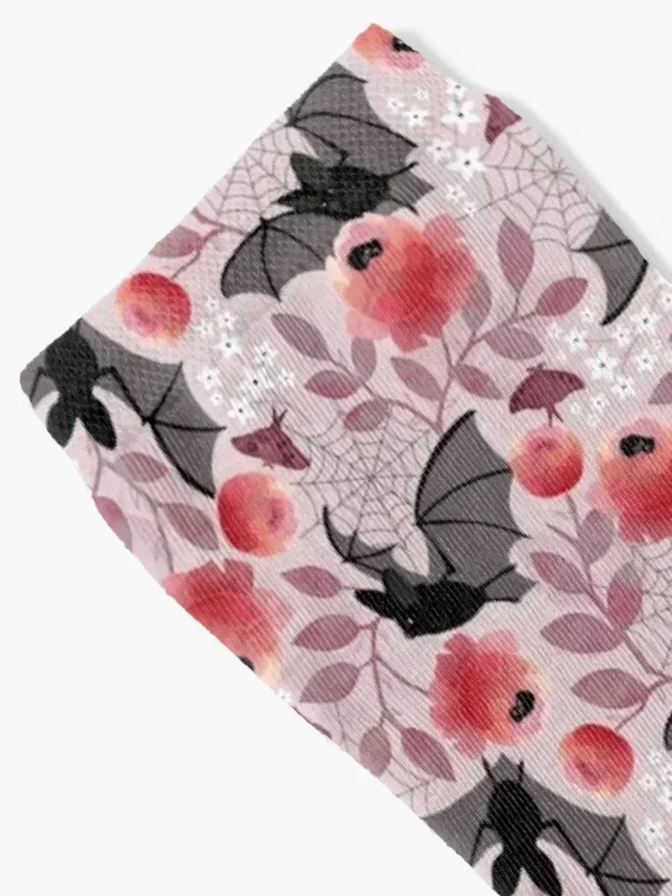 Pastel bat floral Socks loose halloween sport funny gifts Men's Socks Luxury Women's