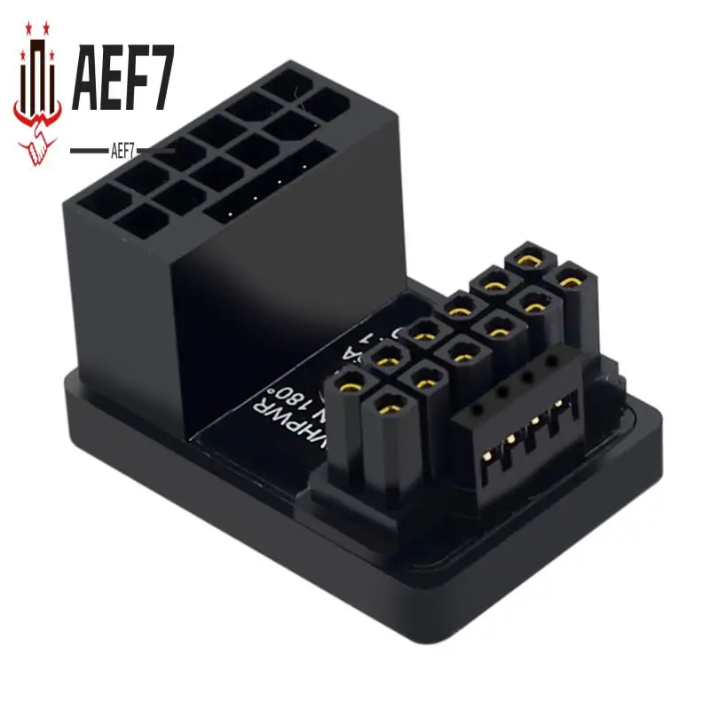 

AEF7-PCIE5.0 Видеокарта ATX3.0 Блок питания 12VHPWR 16–16P 600 Вт Разъем адаптера «папа-мама» на 180 градусов