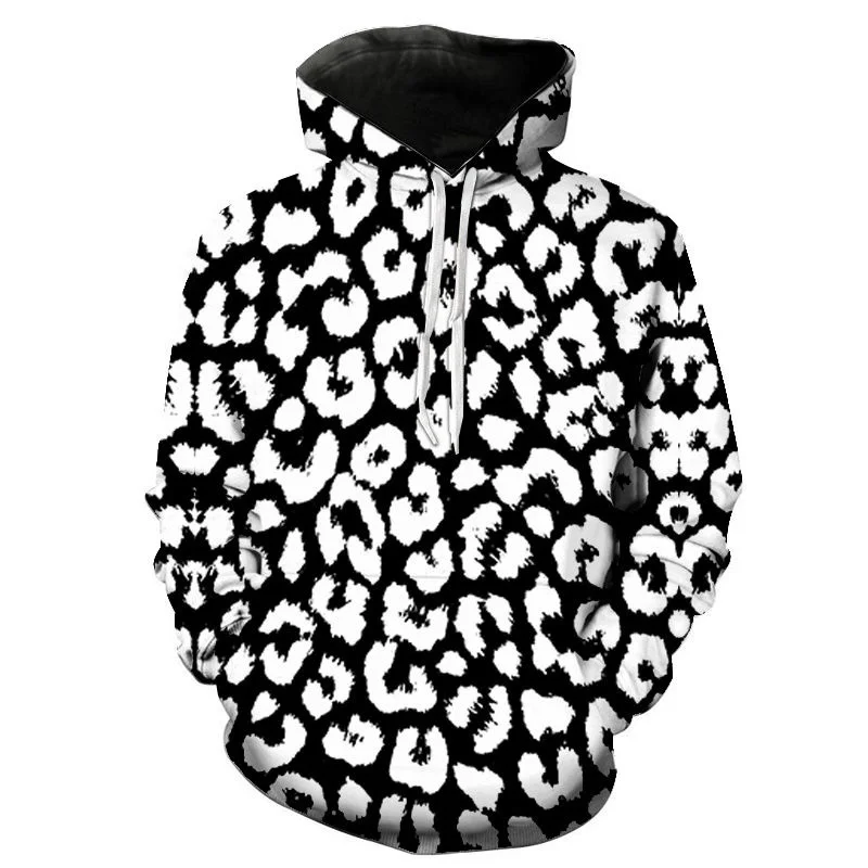 3D Printed Leopard Print Sweatshirt Men Women Children Cool Fashion Hoodie Pullover Long Sleeve Street Wear Kids Boys Girls Top