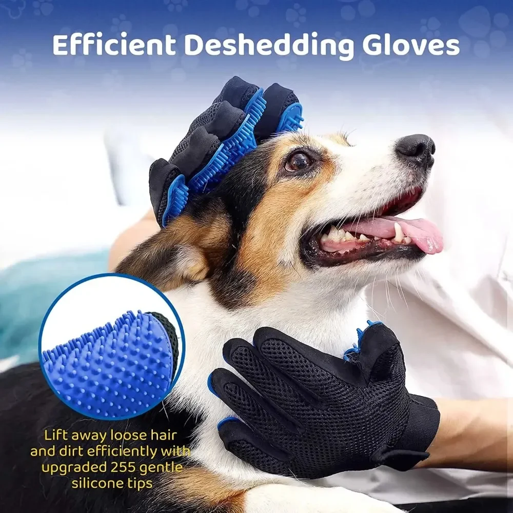 

NEW 1Pair Dog Pet Grooming Glove TPE Dogs Cats Brush Comb Remove Hair Gloves Dogs Bath Cleaning Supplies Animal Massage Combs