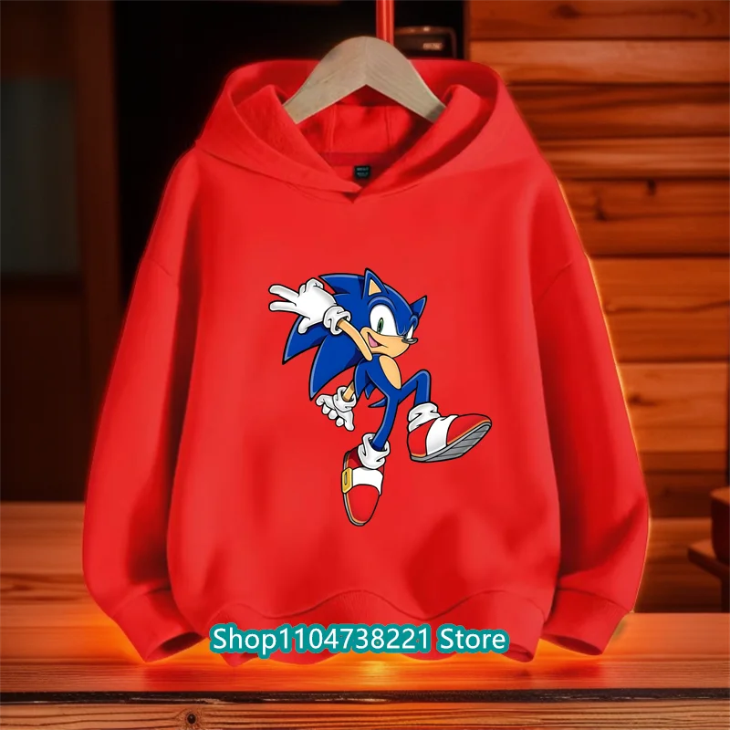 Hot Sale Kid Printed Children's Clothing Kids Hoodie Boys Girls 4-14Year Sweatshirt Cute Autumn Hoodies Sonic Pullover Coat